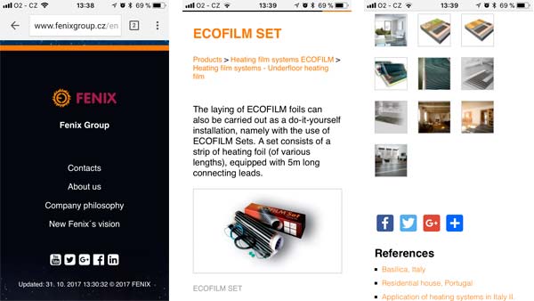 Mobile site appearance