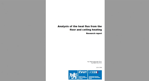 Analysis of the heat flux from the floor and ceiling heating